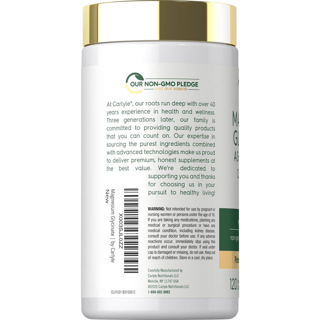Carlyle Magnesium Glycinate with Ashwagandha | 120 Vegetarian Capsules