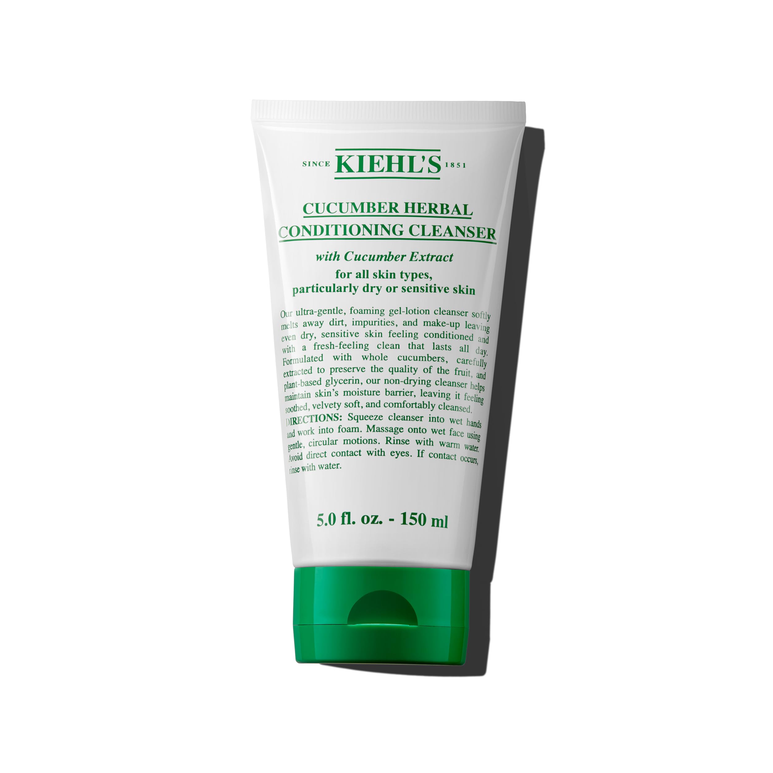 Buy now Kiehl's Cucumber Herbal Conditioning Cleanser, Gentle Face Wash for Dry & Sensitive Skin, Leaves Skin Feeling Fresh, with Cucumber Extract & Glycerin, Non-drying Formula, All Skin Types - 5 fl oz at indiglob india