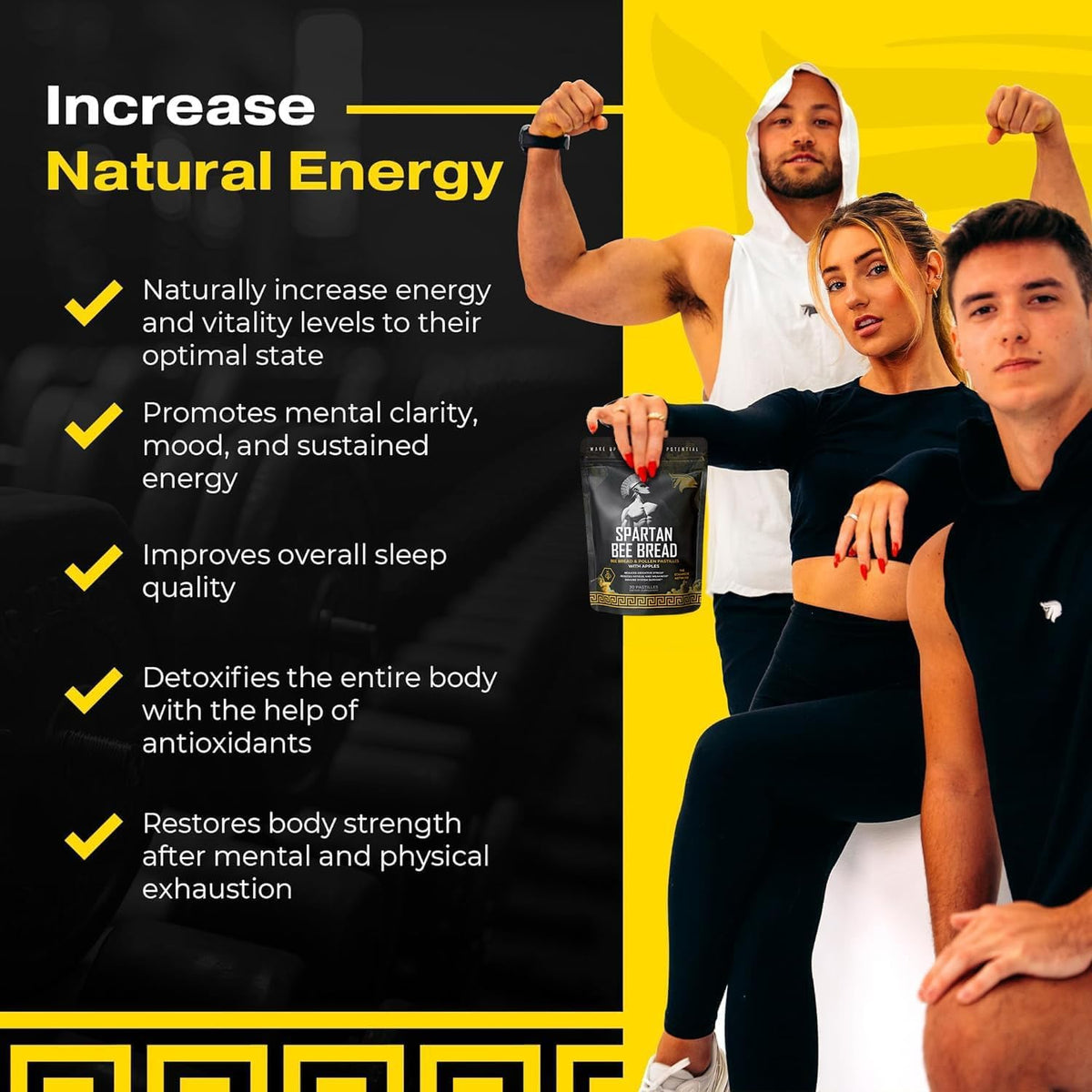 Spartan Bee Bread Chewables, Raw Organic Bee Pollen, Propolis, Royal Jelly