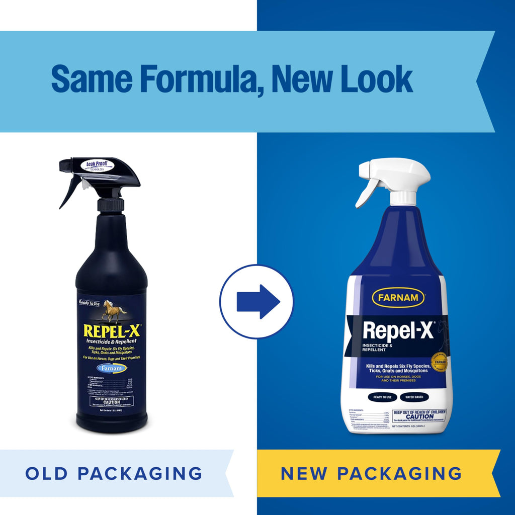 Farnam Repel-X Fly Spray for Horses, Ready To Use, 32 fl oz Spray