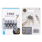 Nite Ize S-Biner MicroLock Stainless Steel - Durable Key Holder Carabiner Clip - S-Biner with Locking Gates - Durable & Strong Mini Carabiners for Keychain Accessories - Black (5 Pack)