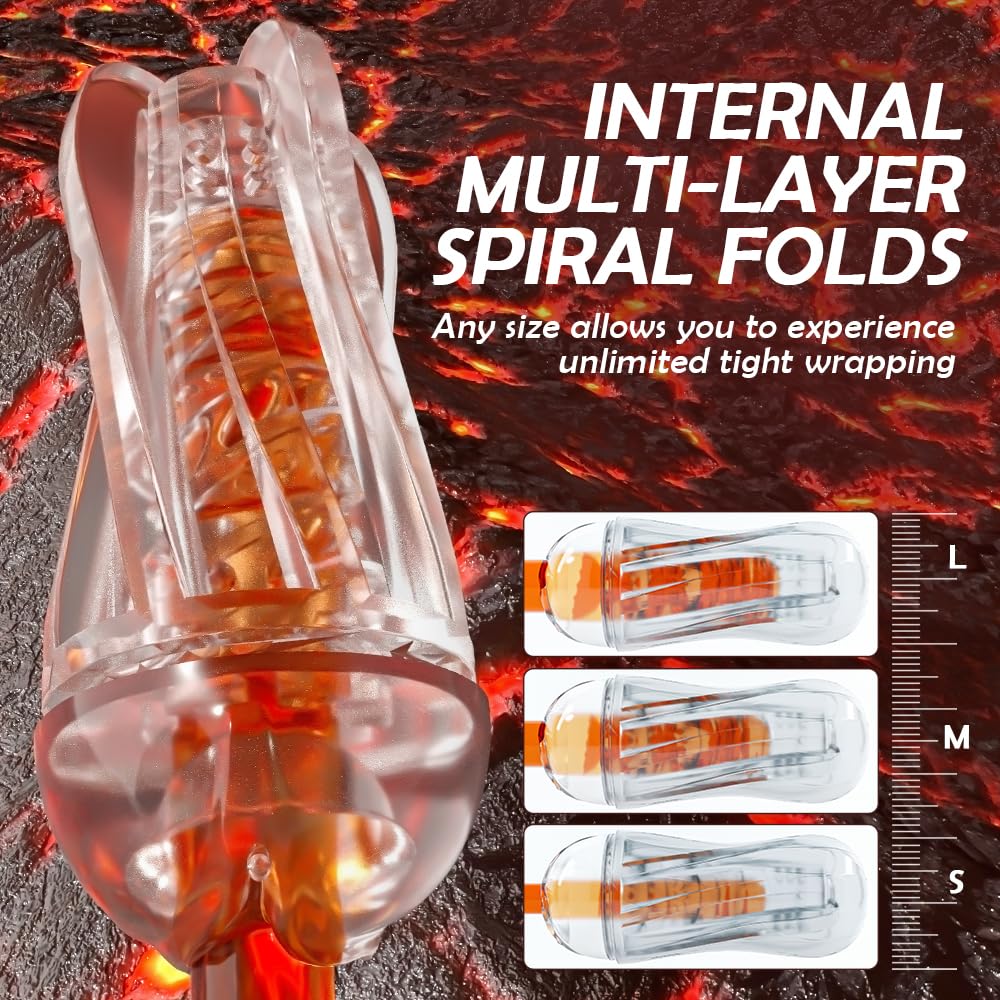 Male Masturbator Sex Toy for Men - Portable Transparent Manual Sucking Pocket Pussy Masturbation Cup with 7.5“ Depth Textured Vagina Blowjob Masturbating Stroker