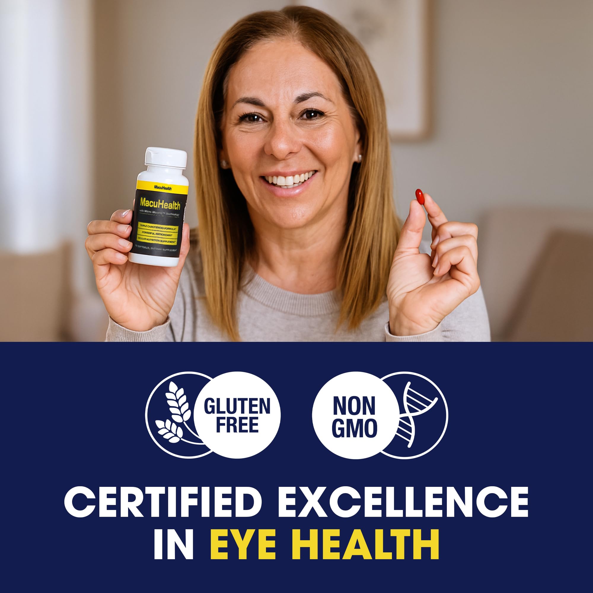 Macuhealth Triple Carotenoid Formula - Eye Vitamins for Adults | 90 softgels, 3 months supply, Advanced Eye Support & Health Eye Formula, triple carotenoid, micro micelle, softygels