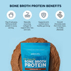 Paleovalley 100% Grass Fed Bone Broth Protein Powder, Chocolate | Collagen Rich, Digestive and Gut Health Support, Joint Support Hair, Skin and Nail Support, 13g Protein