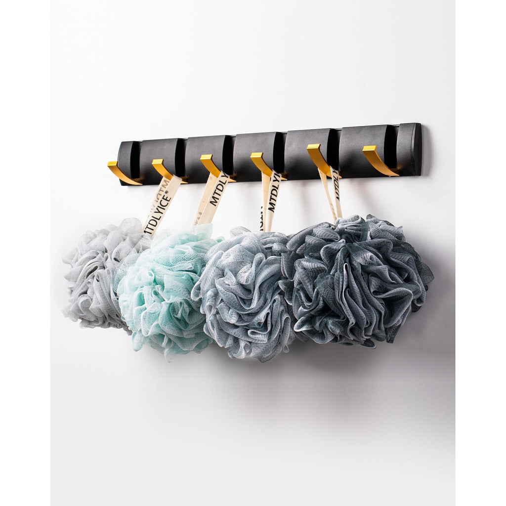 MTDLYICE Loofah Sponge, XXL Large Loofah 100g 4 Pack, Bath Sponge Soft Mesh Shower Loofah for Men, Body Scrub, Shower Pouf Bath Accessories, for Body Wash, Soap (Blue Gray)