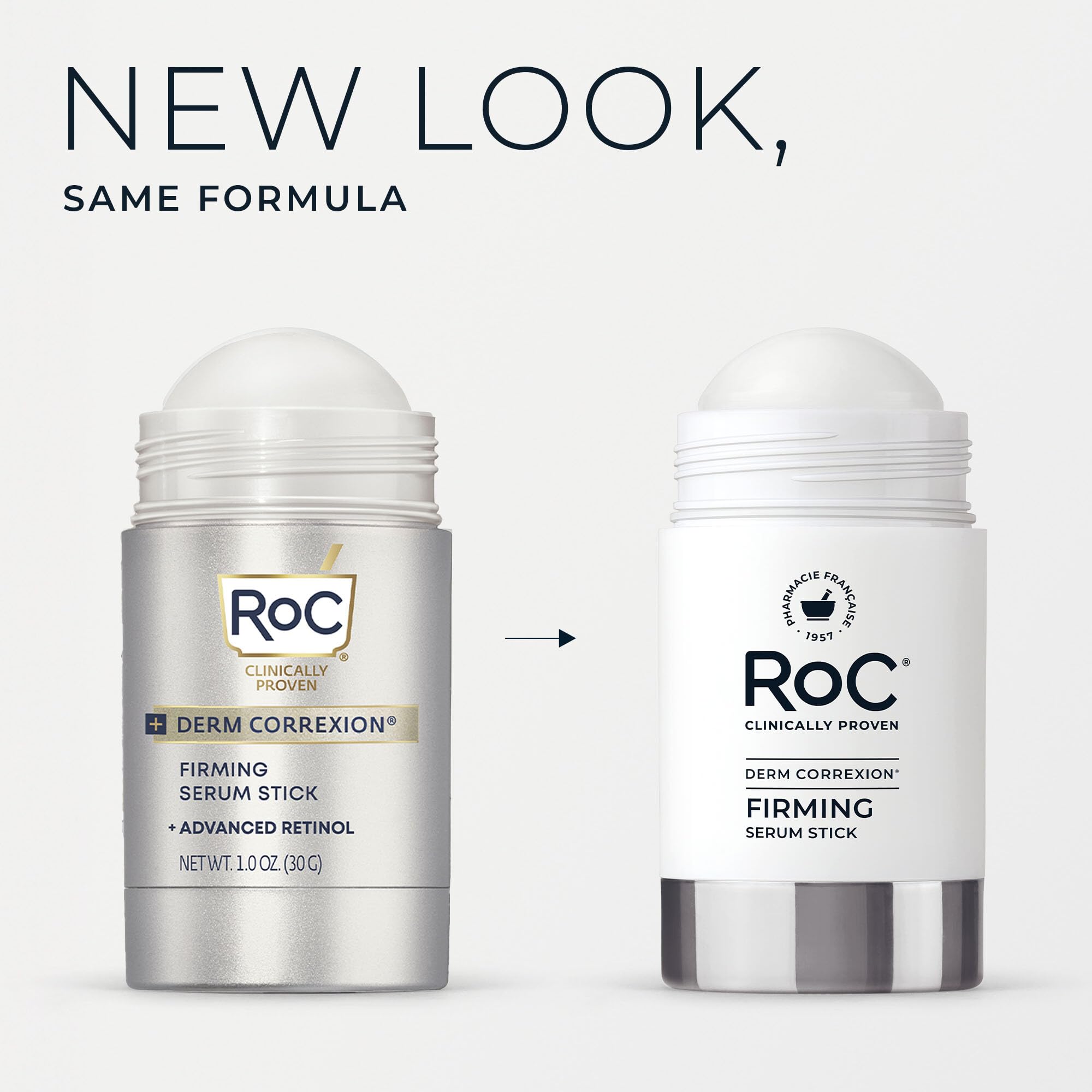 RoC Derm Correxion Retinol Serum for Face Anti Aging Firming Serum Stick | 1oz, Antioxidants visibly tighten and firm wrinkles and laugh lines on face & neck, Fragrance-Free (with Lip Packette)