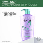 L'Oreal Paris Elvive Hyaluron + Pure 72H Purifying Shampoo for Oily Hair, Clarifying Shampoo with Salicylic Acid and Hyaluronic Acid, 28 Fl Oz