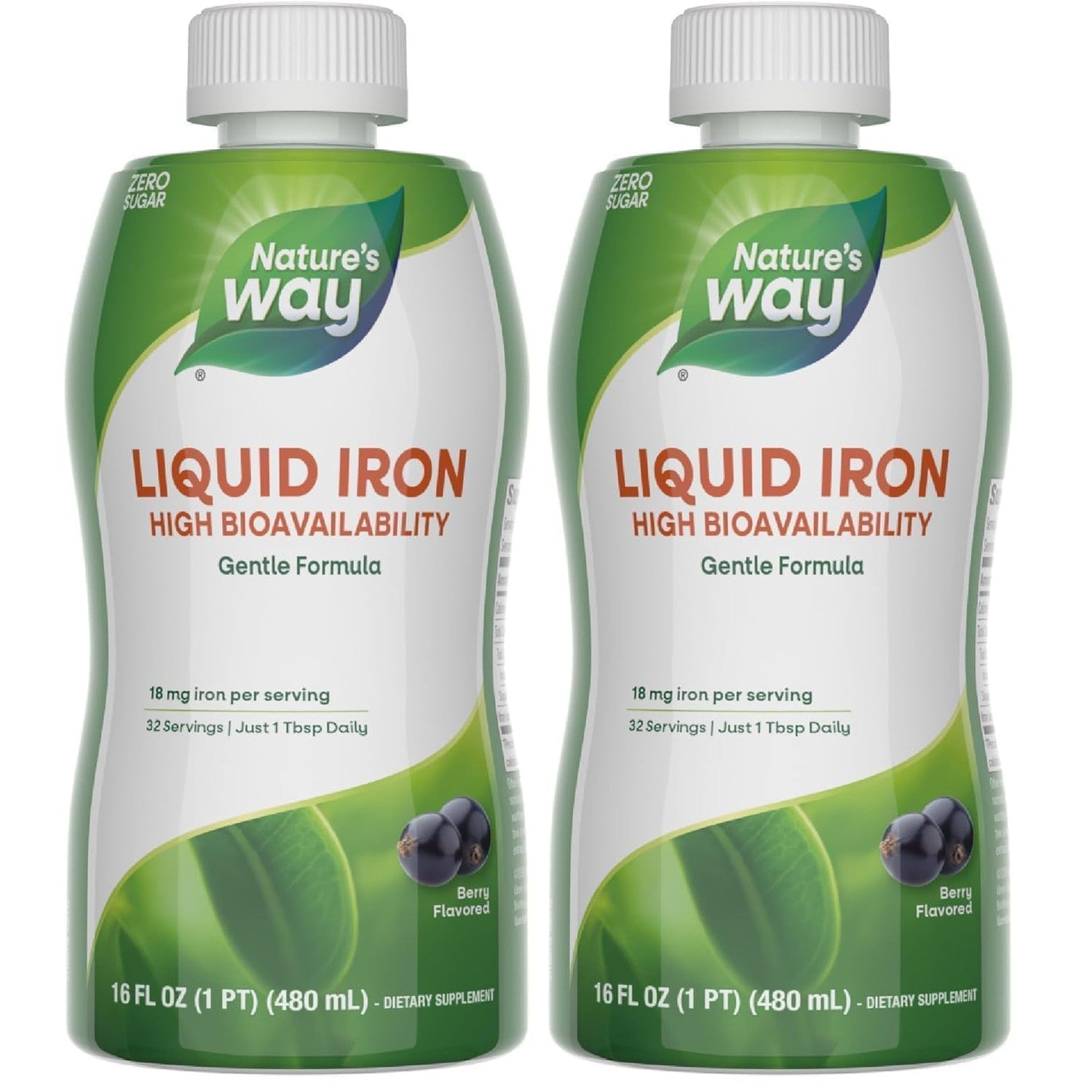 Nature’s Way Liquid Iron Supplement, 18 mg per Serving, Berry, 16 Fl Oz | Gentle Glycinate Iron, Fast-Absorbing Liquid, Iron for Red Blood Cell Support and Energy Metabolism*, No Sugar Added