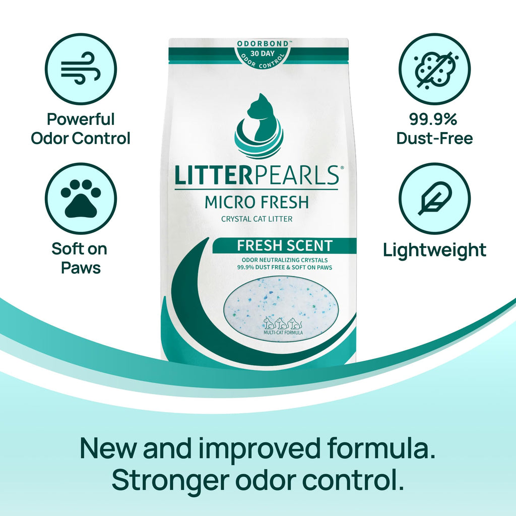 Litter Pearls Micro Fresh Scented Crystals 30-Day Odor Control Litter 7lb