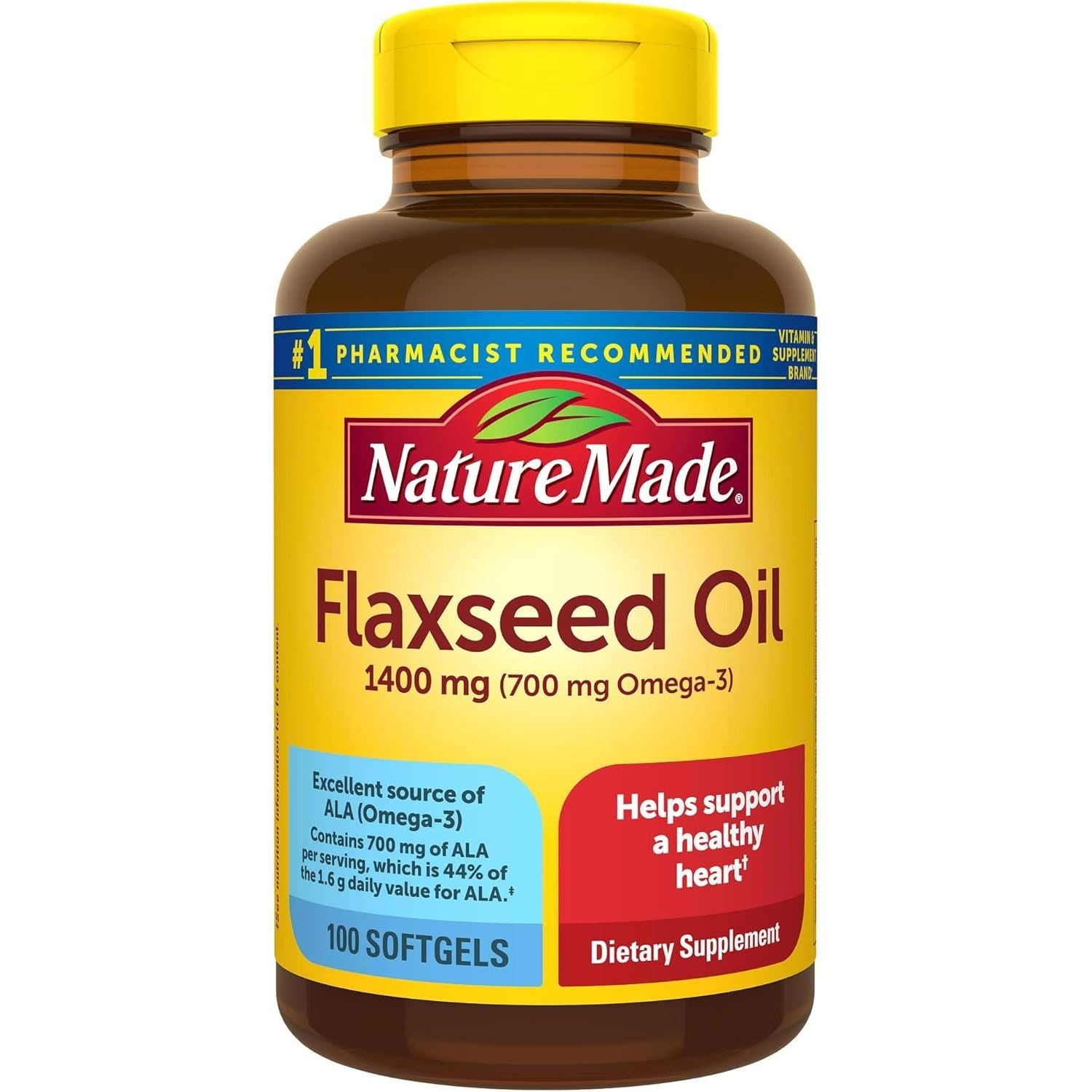 Buy now Nature Made Extra Strength Flaxseed Oil 1400 mg, Fish Free Omega 3 Supplement, Dietary Supplement for Heart Health Support, 100 Softgels, 100 Day Supply 100 Count (Pack of 1) at indiglob india