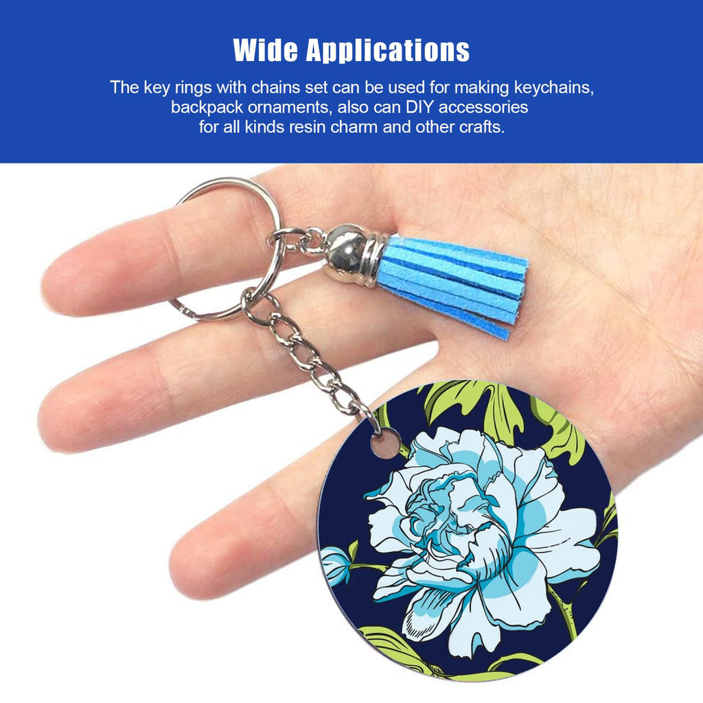 120PCS Keychain Making Supplies, 60PCS Key Chain Rings with Chain and 60PCS Jump Rings, Keychains Bulk Rings Making Kit for Crafts