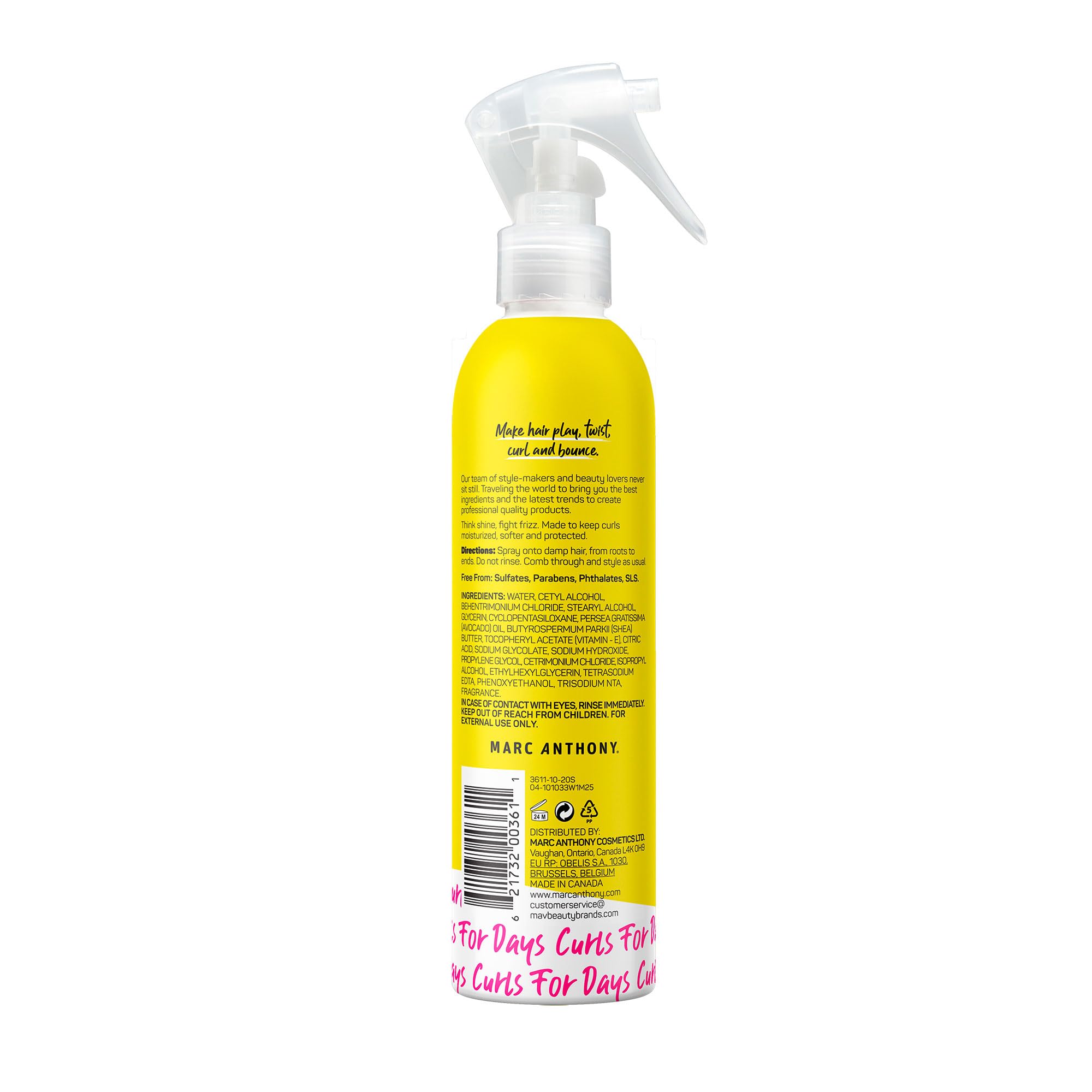 Marc Anthony Strictly Curls, Leave-In Hair Conditioner Spray for Curly Hair | Moisturizing Conditioning Hair Detangler Spray with Shea Butter - Moisturizing, Frizz Smoothing and Managability