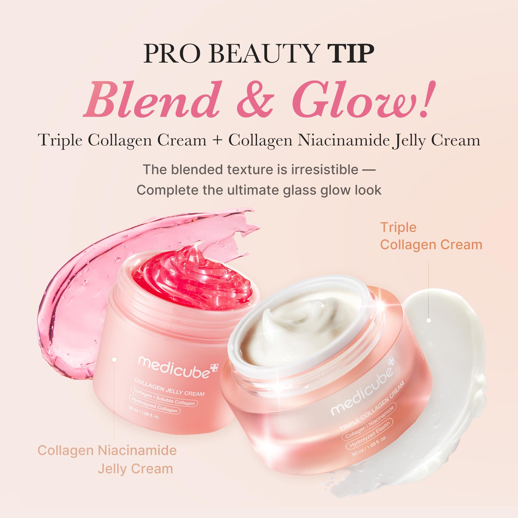 medicube Triple Collagen Cream for Hydrating & Firming | Moisturizer with Hyaluronic Acid, Premium Elastin, Shea Butter - Wrinkle Care & Boosts Elasticity, Korean Skincare, 1.69 oz