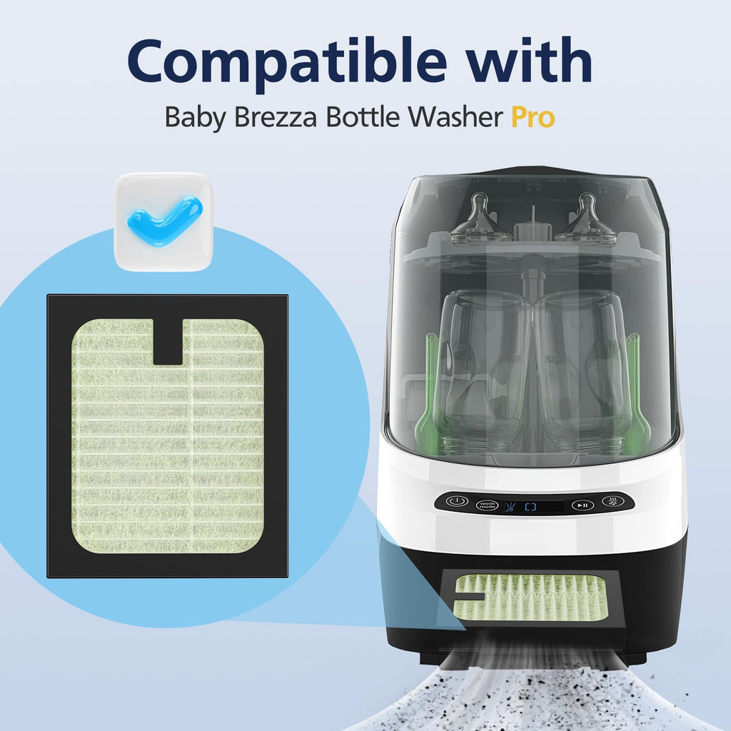 4 Pack HEPA Filter Replacement for Baby Brezza Baby Bottle Washer Pro