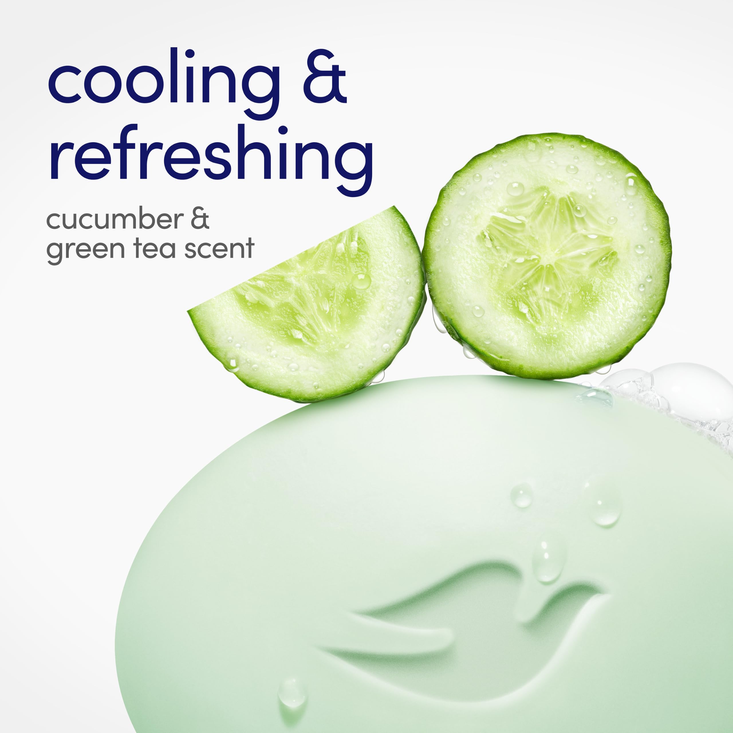 Dove Beauty Bar Soap Cool Moisture Cucumber & Green Tea Scent, 2 Bars for Refreshed Skin, Leaves Skin Refreshed 3.75 oz