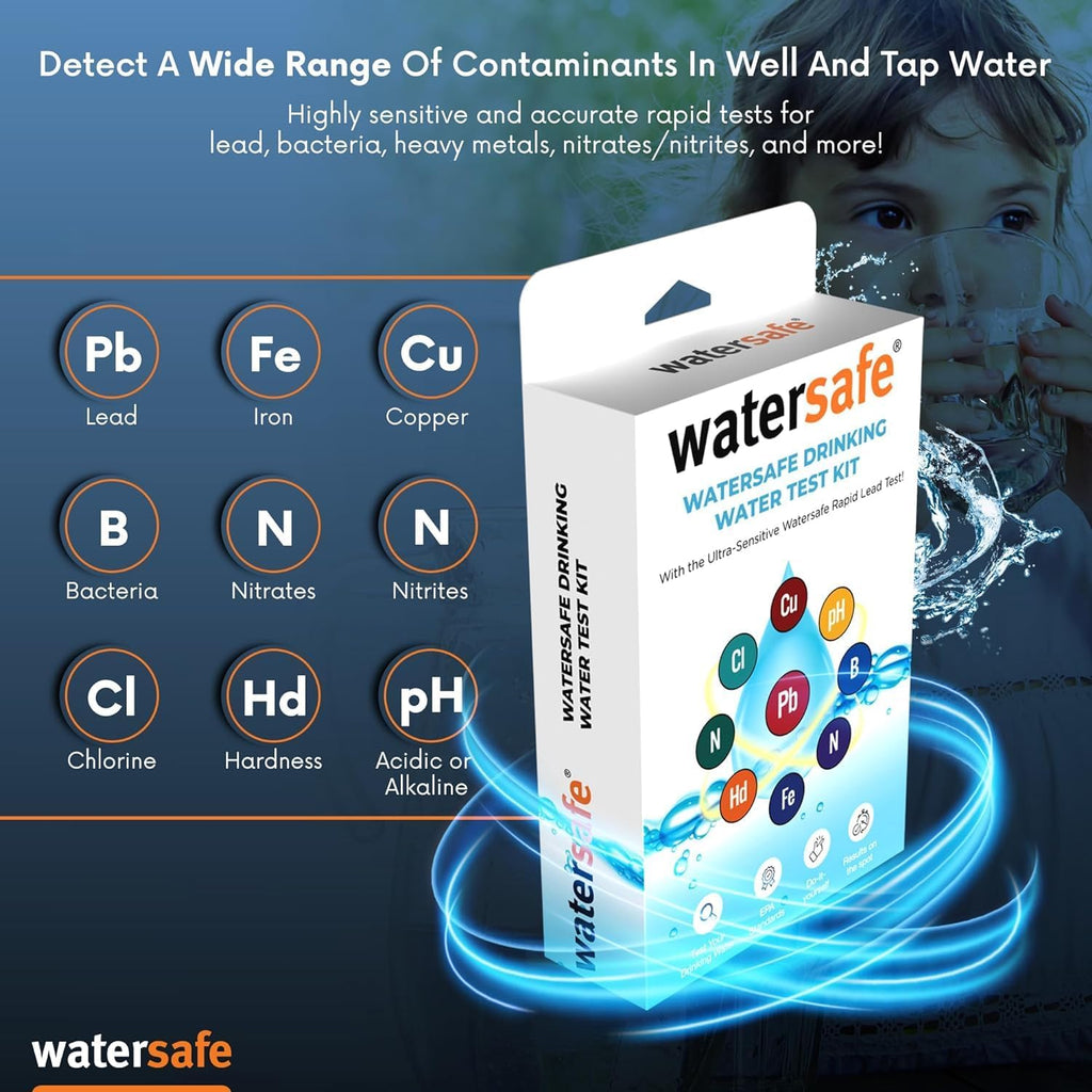 Buy now Watersafe The Original Water Testing Kit for Drinking Water, Well and Tap Water, Sensitive Lead in Water Test, Bacteria, Hardness, pH, Nitrates, Easy Instructions, Lab-Accurate Results, 1 Kit at indiglob india