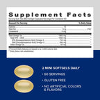 GNC Triple Strength Fish Oil Mini, 1000mg EPA & DHA, 120 Mini Softgels | Provides 1000mg EPA and DHA per Serving to Support Heart, Brain, Skin, Eye, Joint Health, and a Balanced Mood