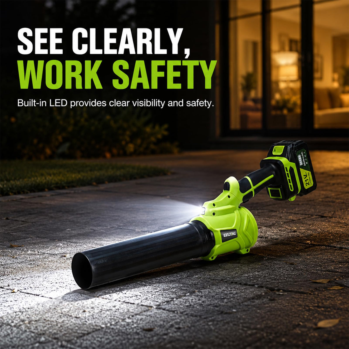 Cordless Leaf Blower Lightweight Handheld Blowers for Lawn Care, Green