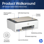 HP Smart Tank 5003 Wireless All-in-One Ink Tank Printer, Scanner, Copier with up to 3 Years of Ink Included, Best-for-Home, Cartridge-Free Refillable, AI-Capable (9B2D3A)