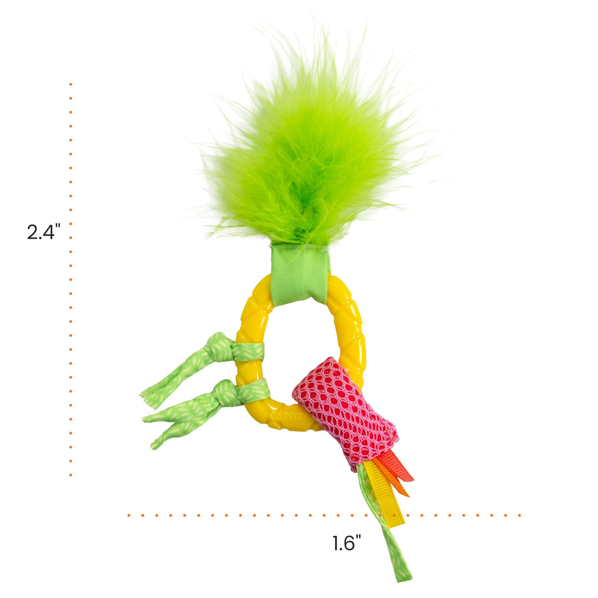 Catstages Dental Pineapple Teether – Chew Toy for Cats and Kittens – Textured Fabric and Mesh – Coated in Catnip Oil – Supports Teething Relief