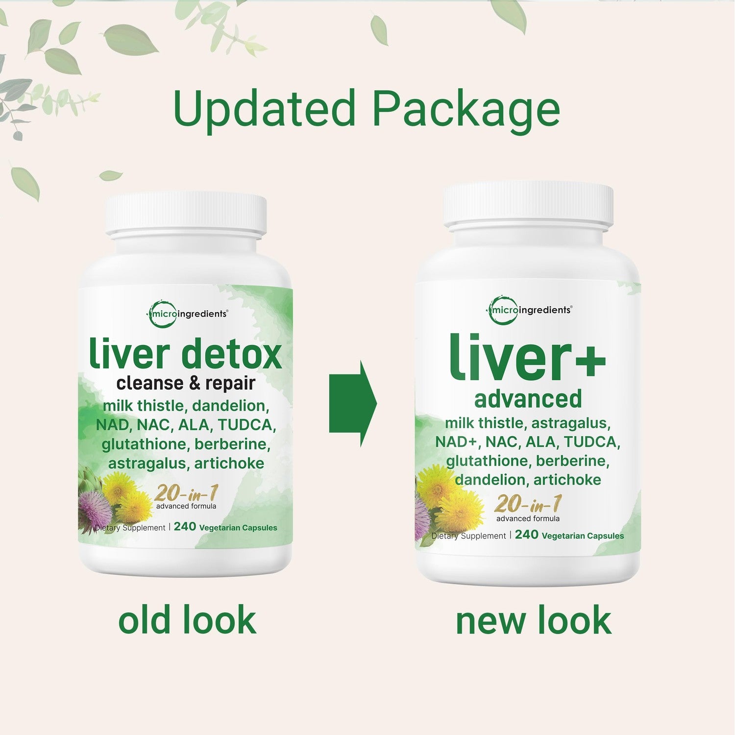 Liver Advanced+, 240 Veggie Capsules | 20-in-1 Complex with Milk Thistle, Dandelion, NAD, NAC, ALA, TUDCA, Glutathione, Artichoke, Turmeric, & Astragalus | Non-GMO, Gluten Free