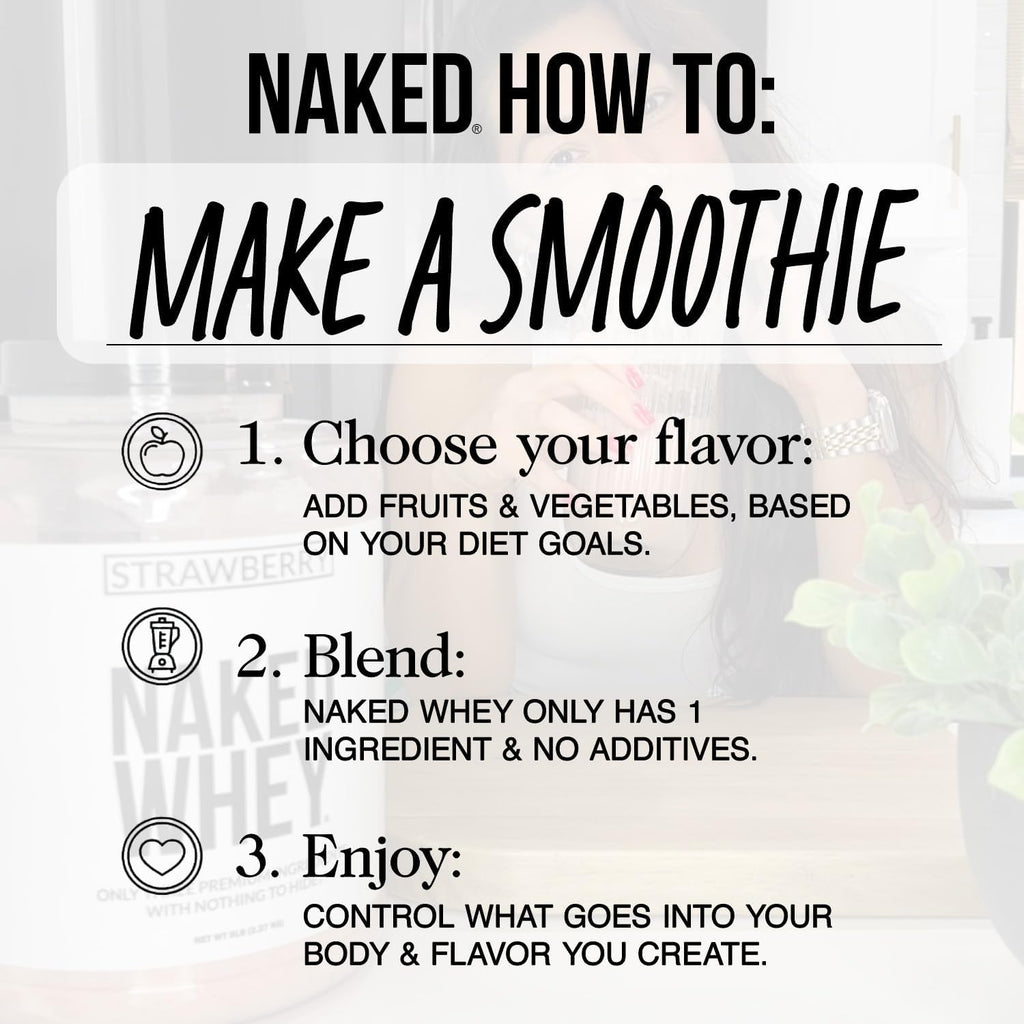 Buy now NAKED Whey 2LB 100% Grass Fed Whey Protein Powder - Only 1 Ingredient, Unflavored Whey Protein, Undenatured, Gluten Free, Soy Free, No GMOs, No Preservatives at indiglob india