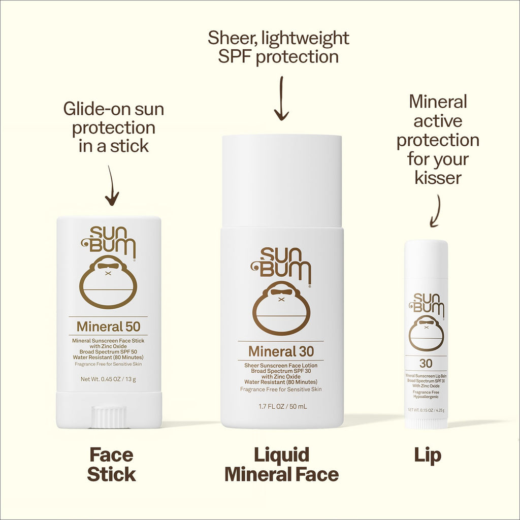 Sun Bum SPF 30 Mineral Sunscreen Lip Balm - 0.15 oz Stick | Zinc Based Broade Spectrum Lip Protection with Vitamin E, Hawaii Act 104 Compliant (Without Octinoxate & Oxybenzone)