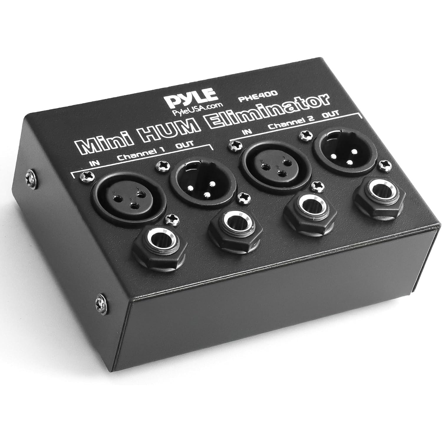 Buy now Pyle Compact Mini Hum Eliminator Box - 2 Channel Passive Ground Loop Isolator, Noise Filter,AC Buzz Destroyer, Hum Killer w/ 1/4" TRS Phone,XLR Input/Output, Uses 1:1 Isolation Transformer Default at indiglob india