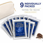 SkinKlean Collagen Face Mask 9 Pack,Hydrating Sheet Masks for Women