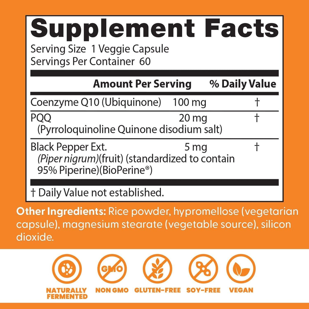 Buy now Doctor's Best High Absorption CoQ10 Plus PQQ, Cognitive Support, USP Verified, Naturally Fermented CoQ10, Non-GMO, Gluten Free, Soy Free, Vegan 60 Veggie Caps at indiglob india