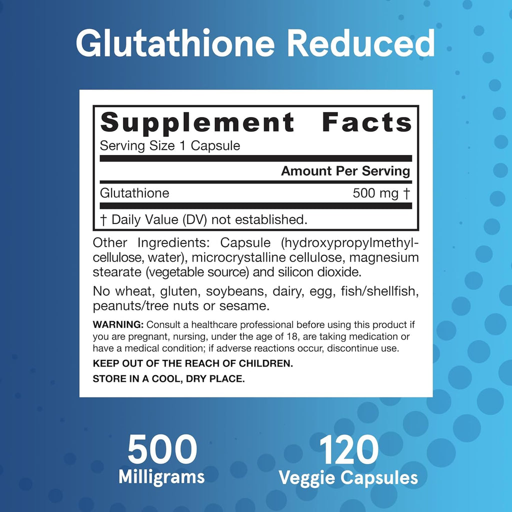 Buy now Jarrow Formulas Glutathione Reduced 500 mg - 120 Veggie Capsules - Intracellular Antioxidant - Quality Glutathione Supplements - Supports Recycling of Vitamins C & E - Non-GMO - Gluten Free - Vegan at indiglob india