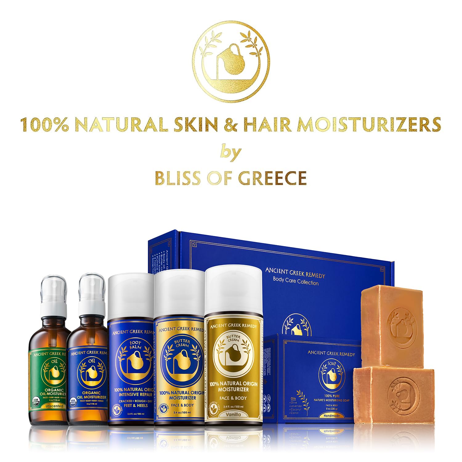 Organic Body & Face Oil for Dry Skin, Natural After Shower Moisturizer 8oz | Hydrating Cold Pressed Blend of Almond, Olive, Jojoba, Rosehip, Vitamin E & Lavender Oils, Scented Facial & Body Oil