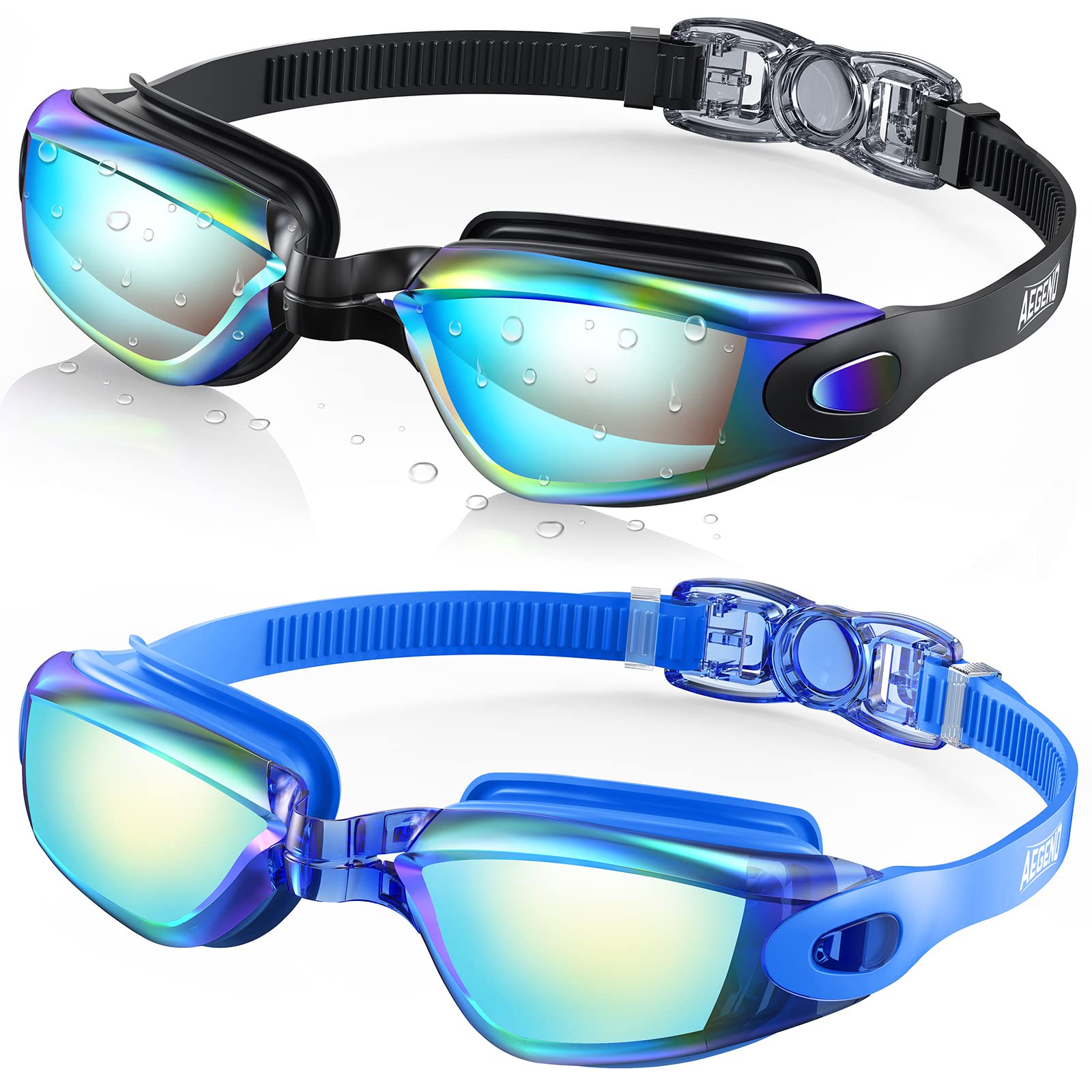 Buy now Aegend Swim Goggles, 2 Pack Swimming Goggles No Leaking Adult Men Women Youth Bright Blue & Aqua at indiglob india