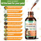 Oral Flea and Tick Prevention for Dogs and Cats with Vitamin 60ml- Bacon
