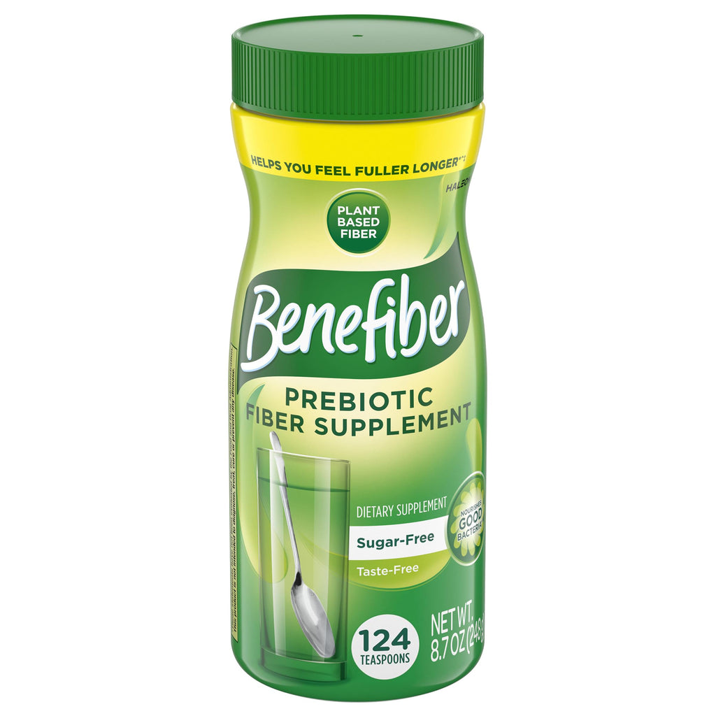 Benefiber Prebiotic Fiber Supplement Powder, Unflavored, 124 Teaspoons | Plant-based Prebiotic Fiber Powder, Sugar-Free, Dissolves Clear and Tasteless, GLP-1 Support for Digestive Health