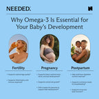 Prenatal Omega-3 Pro - High Potency Dose of Sustainably Sourced Fish Oil, 1000mg DHA, 1000mg EPA, Encased in a Gelatin-Free, Plant-Based Softgel Shell 120ct