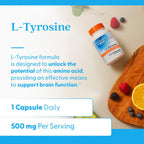 Buy now Doctors Best L-Tyrosine, 500 mg, Brain Transmitter Support, Non-GMO, Gluten Free 120 Veggie Caps at indiglob india