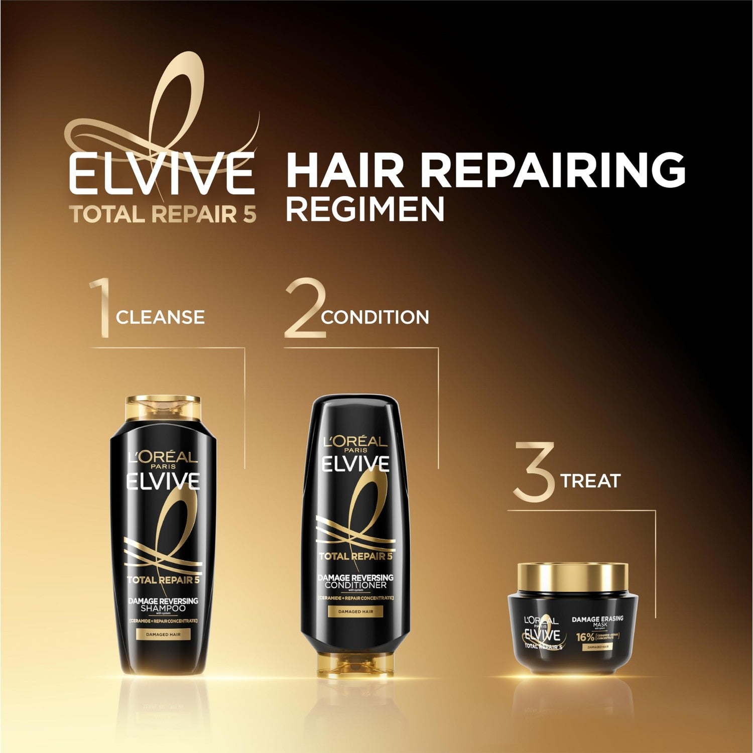 L'Oreal Paris Elvive Total Repair 5 Damage-Erasing Balm Mask, Rinse-Out Hair Treatment, 8.5 fl oz (Packaging May Vary)