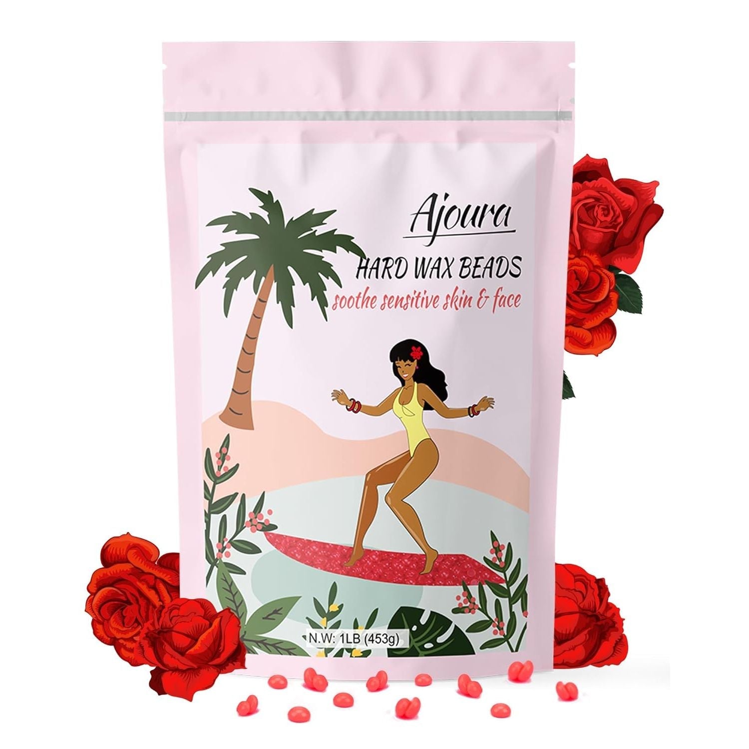 Buy now Ajoura 1lb Refill Wax Beans for Hair Removal Kit, Brazilian Coarse Waxing for Bikini, Face, Eyebrow, Back, Chest, Legs, Armpit, At Home Waxing Beads for Women Men Red at indiglob india
