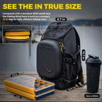 Fishing Sling Pack, EVA Hardshell with Foldable Workstation, Water-Resistant Convertible Front/Back Tackle Bag for 2×3600 Trays, Saltwater Freshwater Crossbody