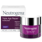 Neutrogena Triple Age Repair Night Face Moisturizer, 1.7 oz | Hexinol Technology & Vitamin C, Anti-Wrinkle Face Cream, Visibly Reduces Wrinkles & Firms Skin While You Sleep
