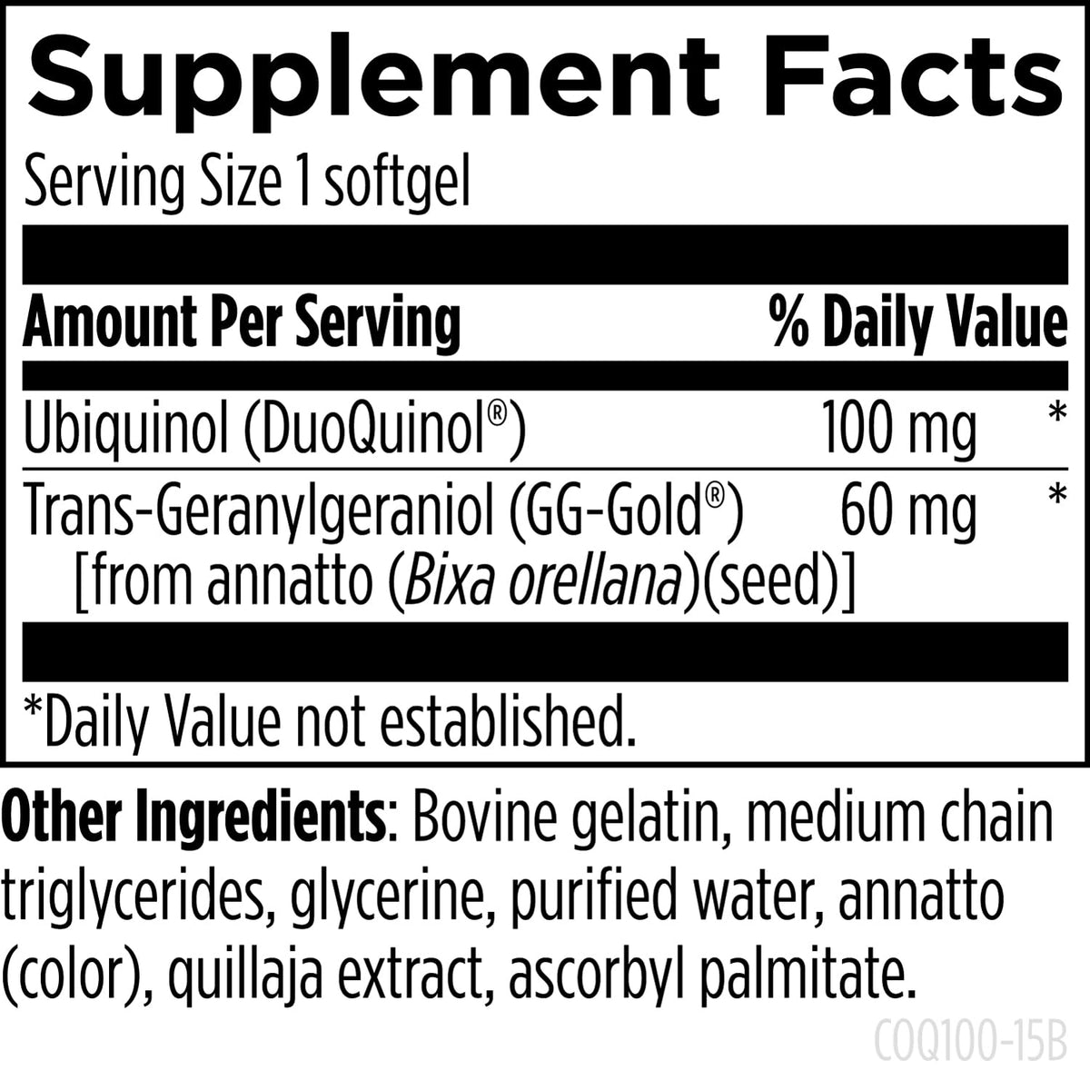 Designs for Health CoQnol 100 mg, CoQ10 Ubiquinol, 60 Softgels, 60 Servings