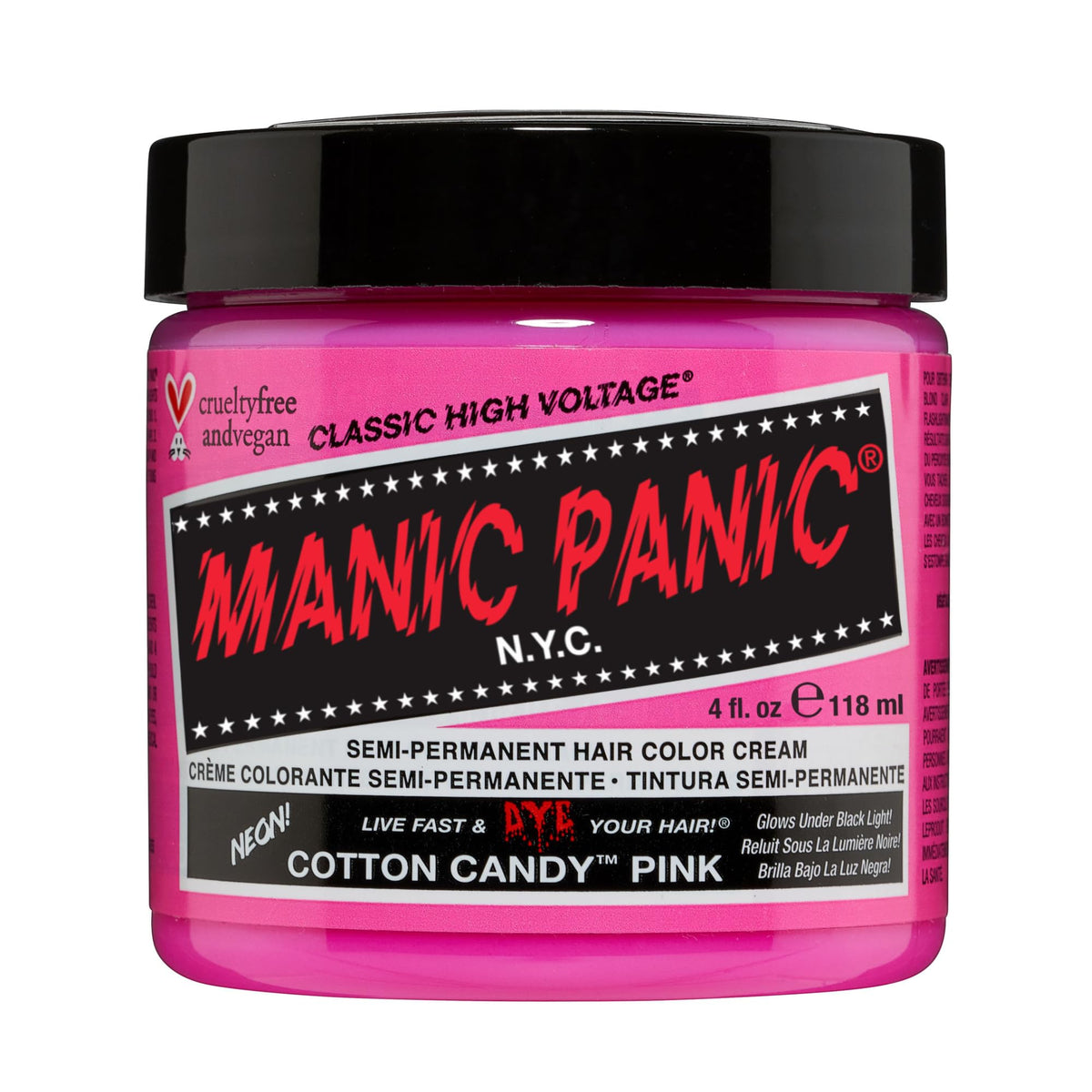 Manic Panic Semi Permanent Cotton Candy Pink Hair Dye, 4 oz