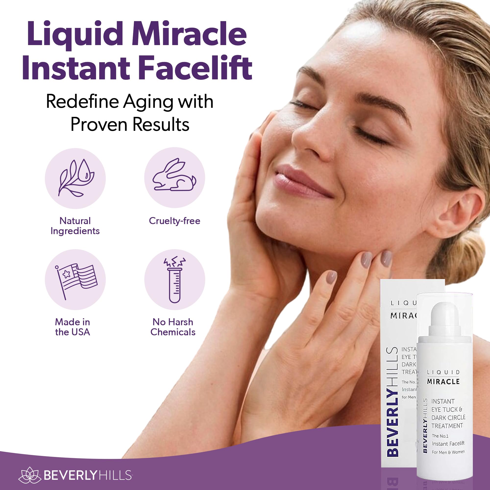 Buy now Beverly Hills Instant Facelift Anti Aging Eye Serum Treatment for Dark Circles, Puffy Eyes, Wrinkles, Under Eye Bags, Fine Lines, and Crows Feet | 30mL (120 Days Supply) at indiglob india