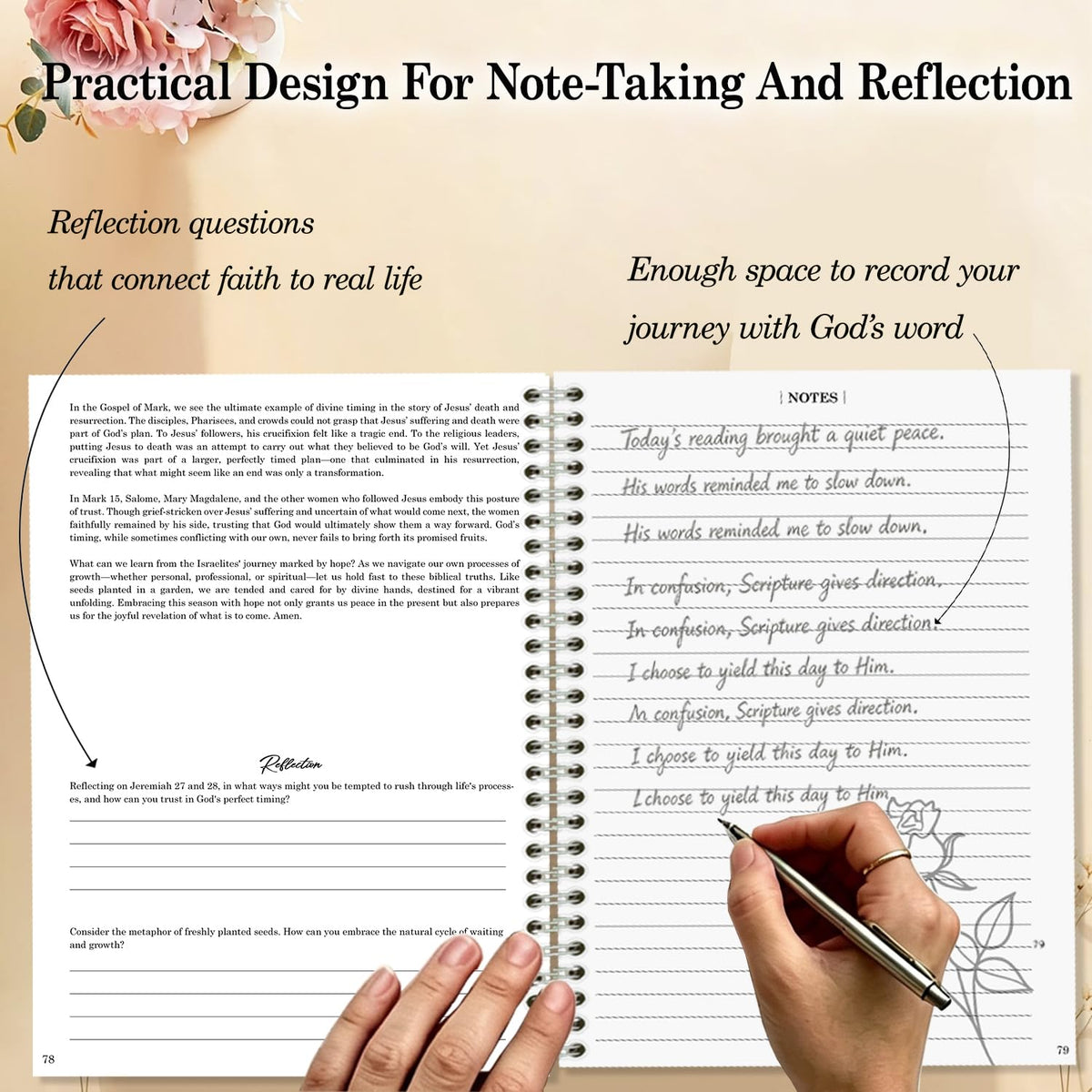 The Bible Study Guide in a Year for Women, 52-Week Spiral Bound Journal A4