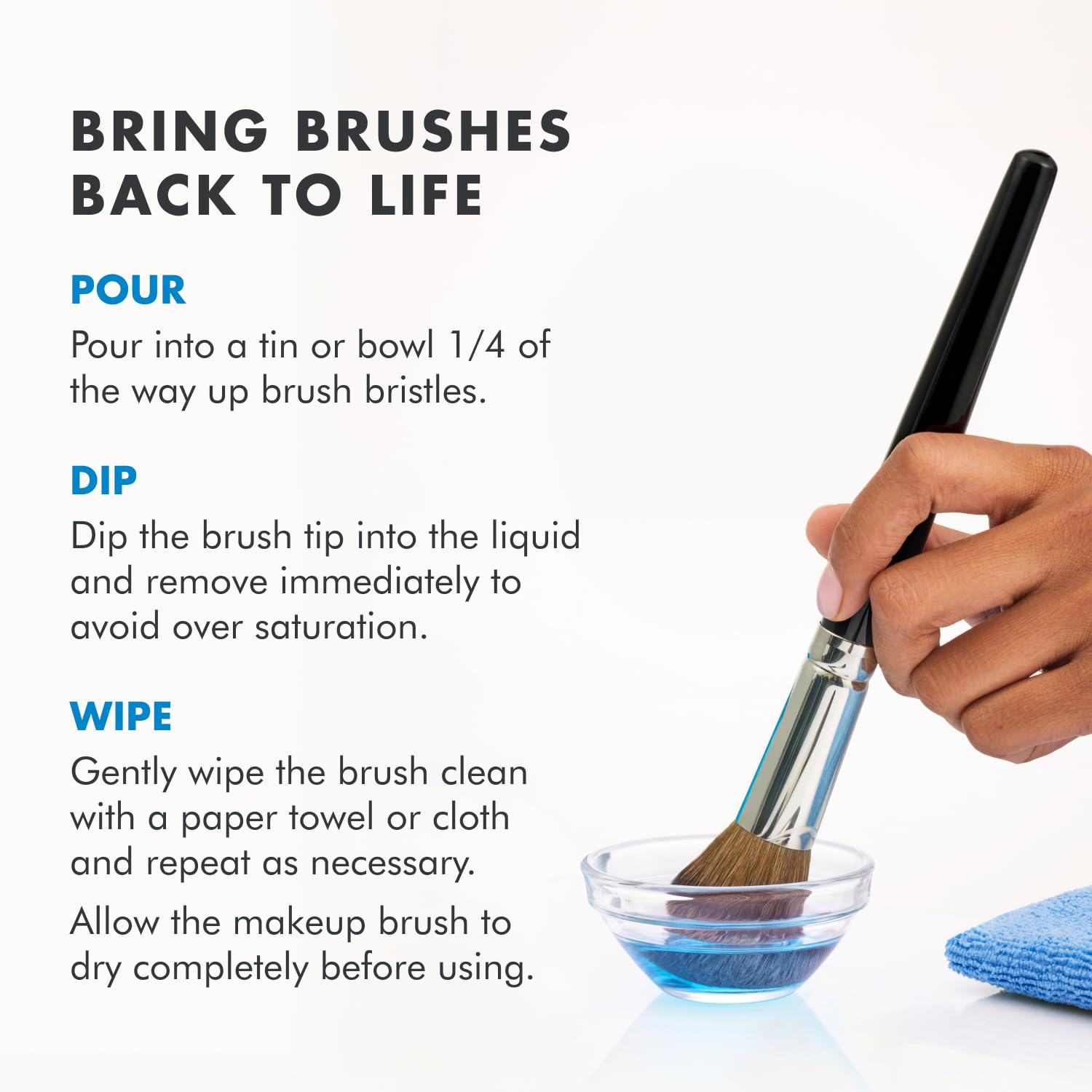 Cinema Secrets Original Blue Vanilla Makeup Brush Cleaner Solution - Professional Cleanser for Makeup Brushes - Quick-Drying, Rinse-Free Formula - Removes Stubborn Waterproof Make Up (16 fl oz)