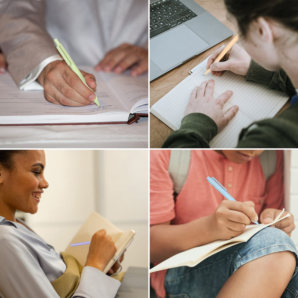 Drawdart 14-Pack Ballpoint Pens, Medium 1.0mm Black Ink Cute Pen with Super Soft Grip, Retractable - For Smooth Writing, Note Taking and Journaling, Office & School Supplies