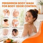 Persimmon Body Wash for Odor Control, Natural Deodorant Nonenal Soap