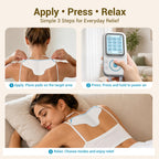 Comfytemp TENS Unit with Specialized Pads for Lower Back & Neck Shoulder Pain Relief, Easy-to-Use TENS Unit Muscle Stimulator with Large Display, Portable Dual Channel TENS Machine with Carrying Case