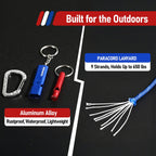 6 Pack Emergency Whistle Set, 120dB, 3 Paracord Lanyards & 3 Carabiners